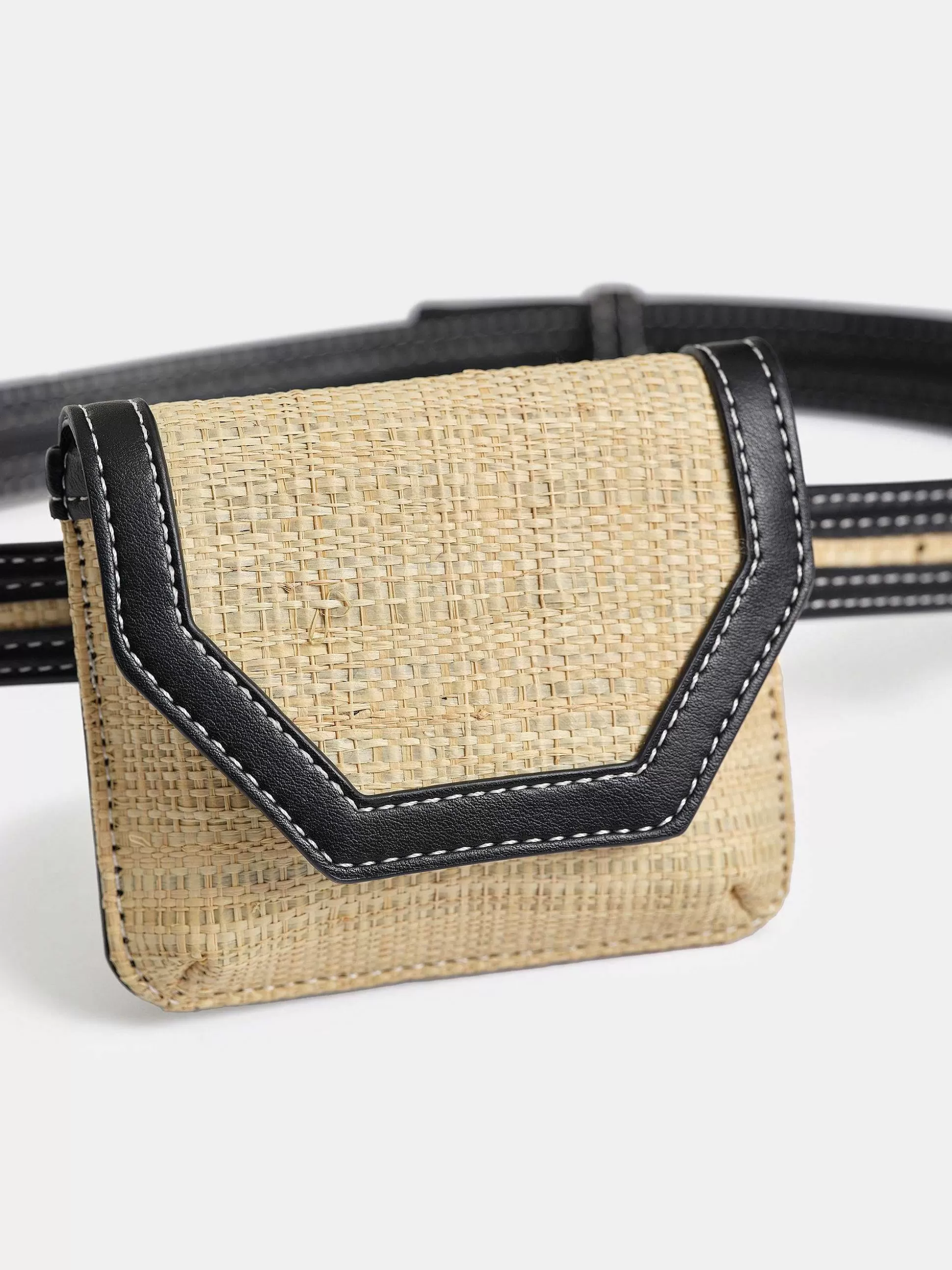 Source Unknown Petit Sac Ceinture En Raphia, Naturel Shop