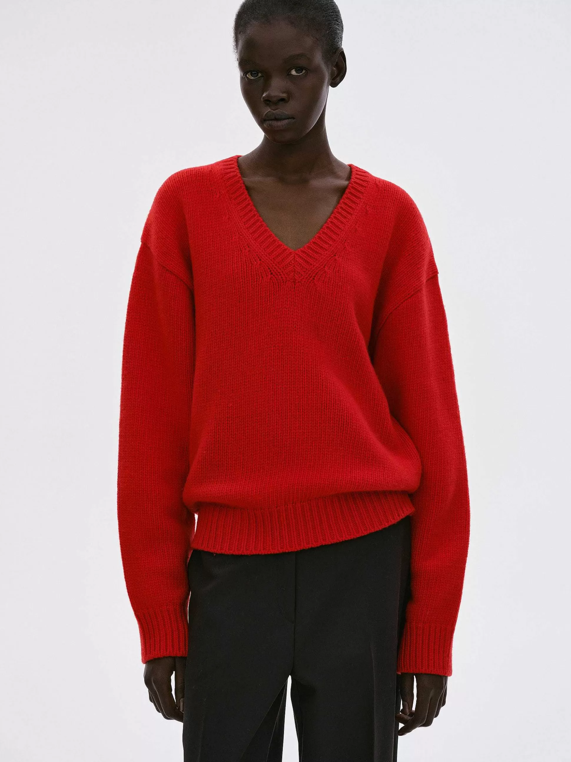 Source Unknown Pull En Laine Extra Fine, Rouge Outlet