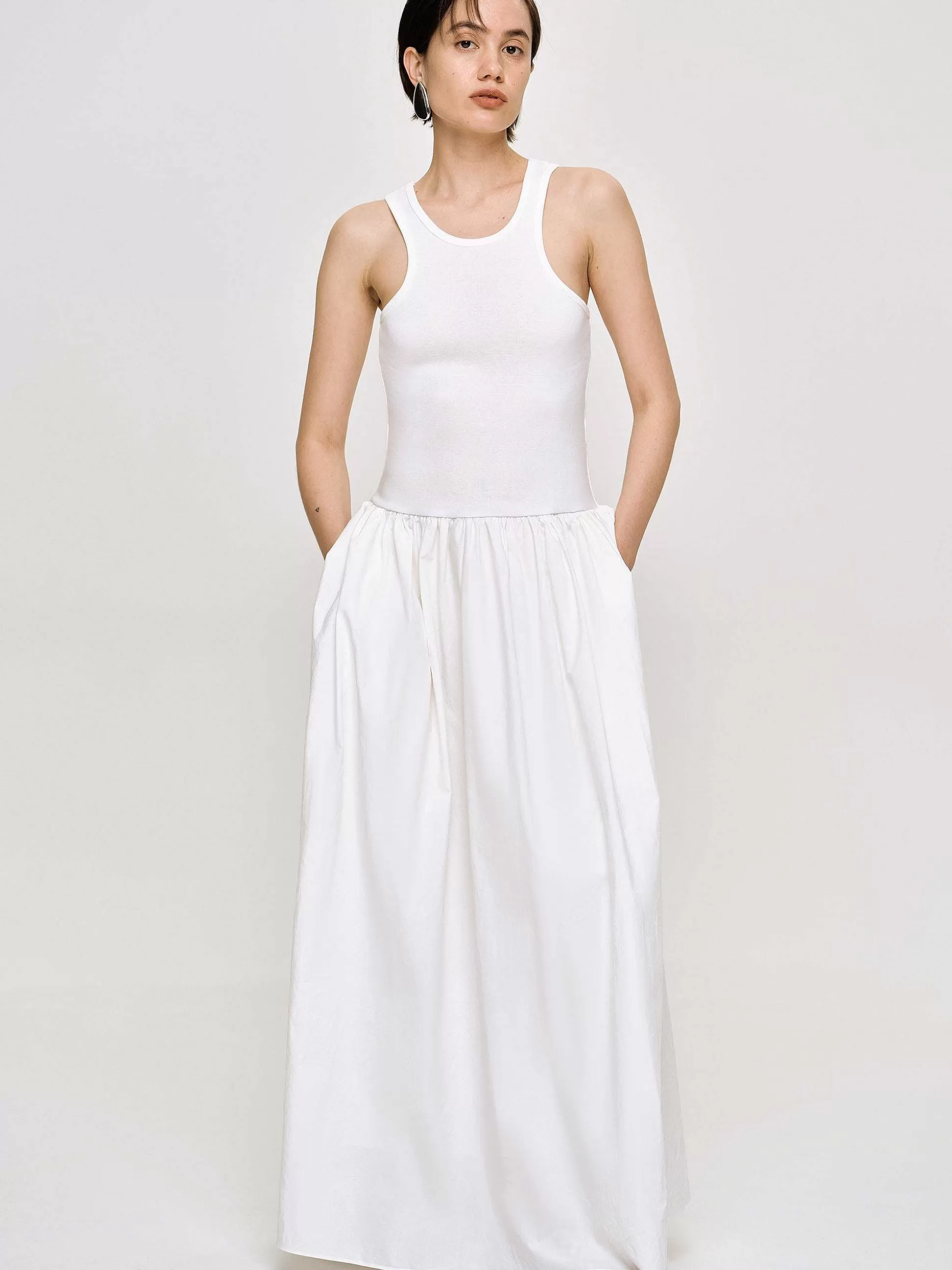 Source Unknown Robe Debardeur Amal Taille Basse Racer, Blanc Online