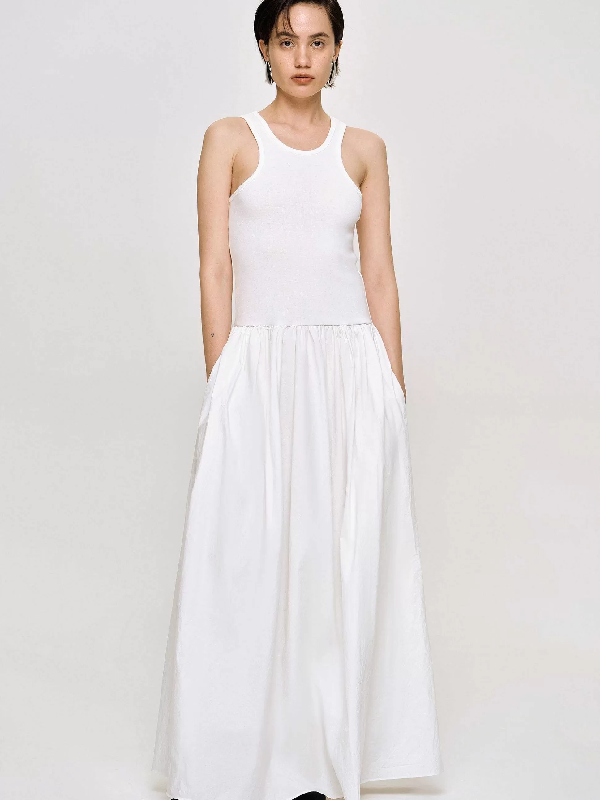 Source Unknown Robe Debardeur Amal Taille Basse Racer, Blanc Online