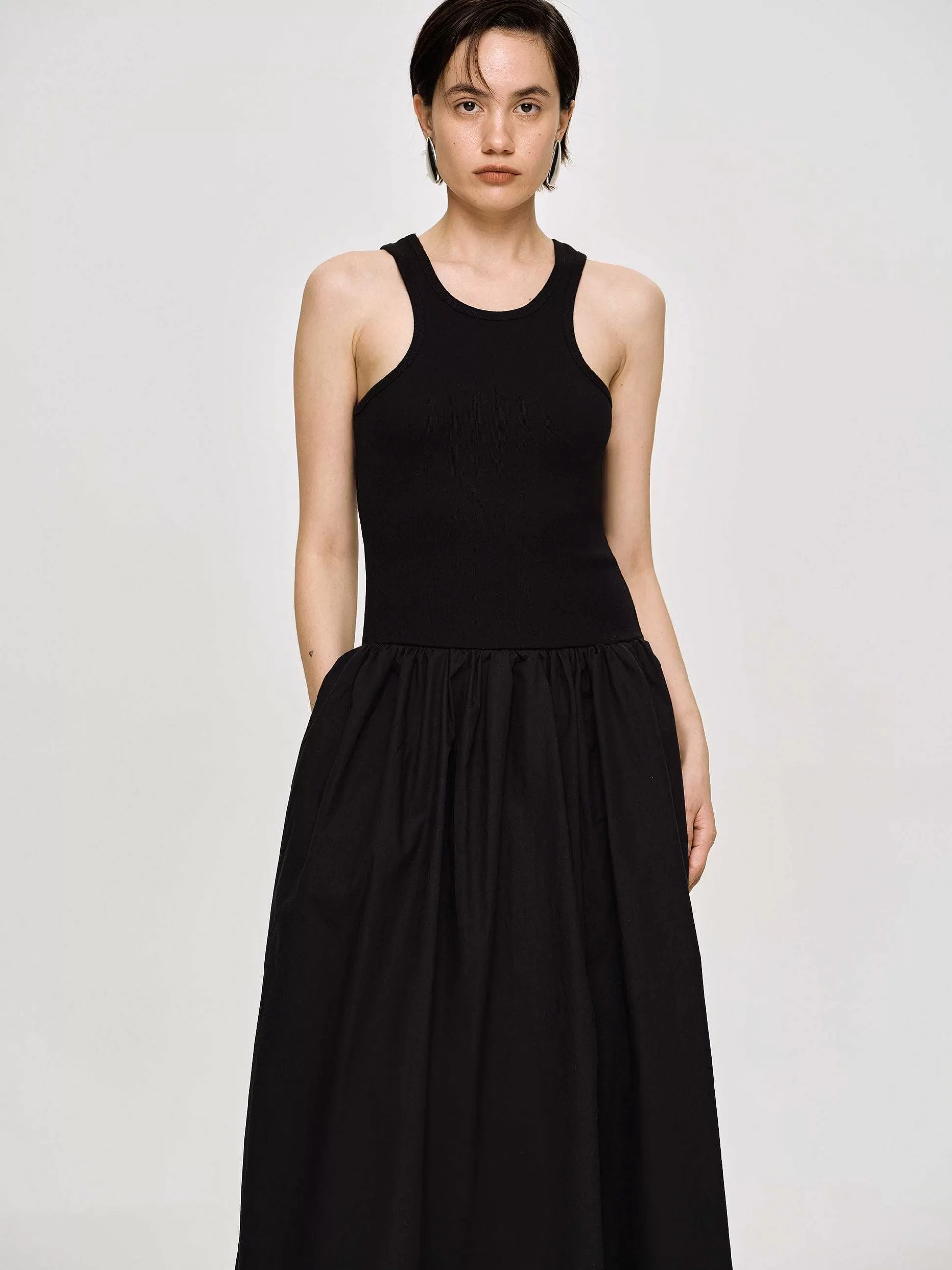 Source Unknown Robe Debardeur Amal Taille Basse Racer, Noir Flash Sale