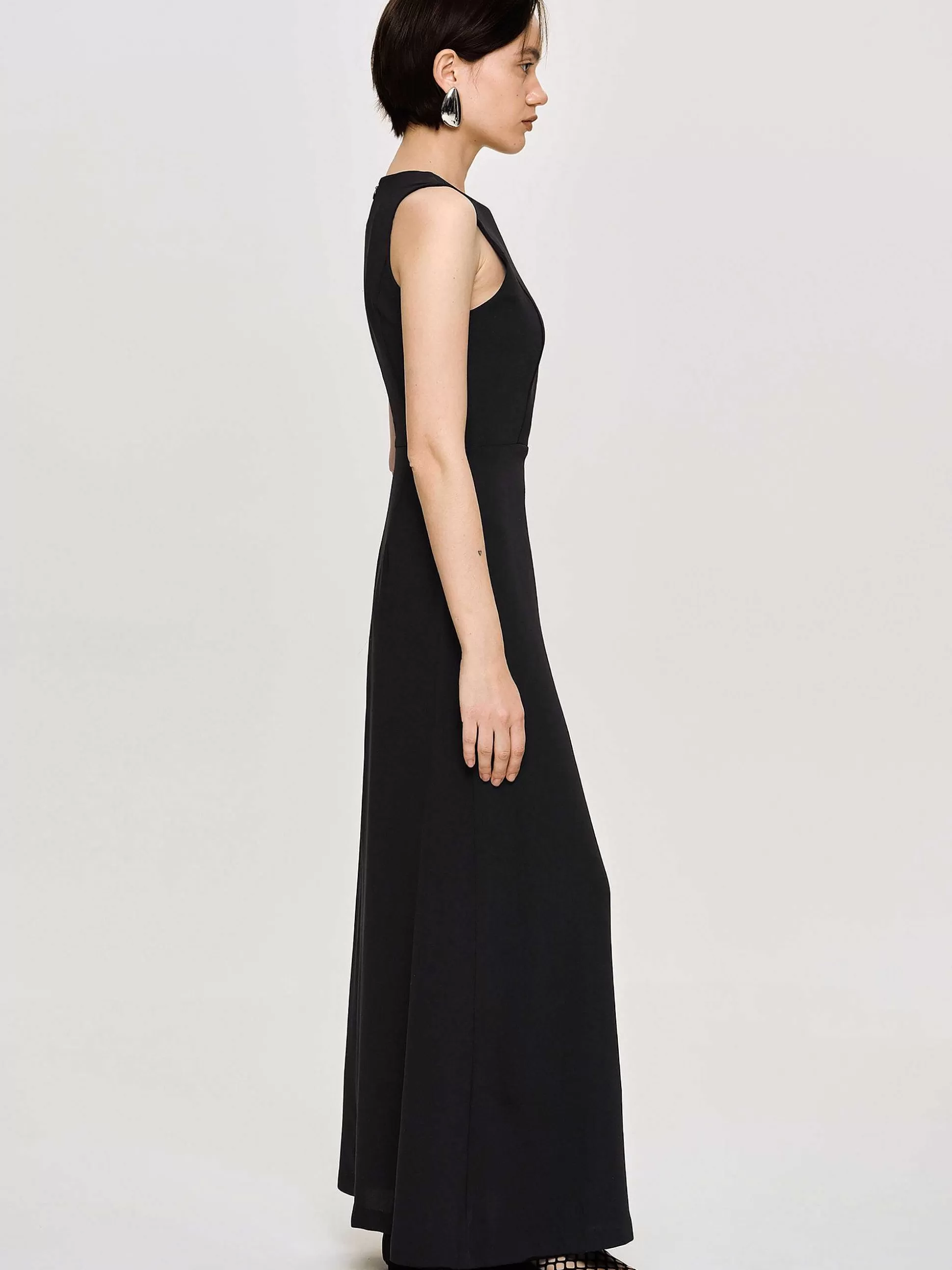 Source Unknown Robe Longue Ajustee, Noir Store