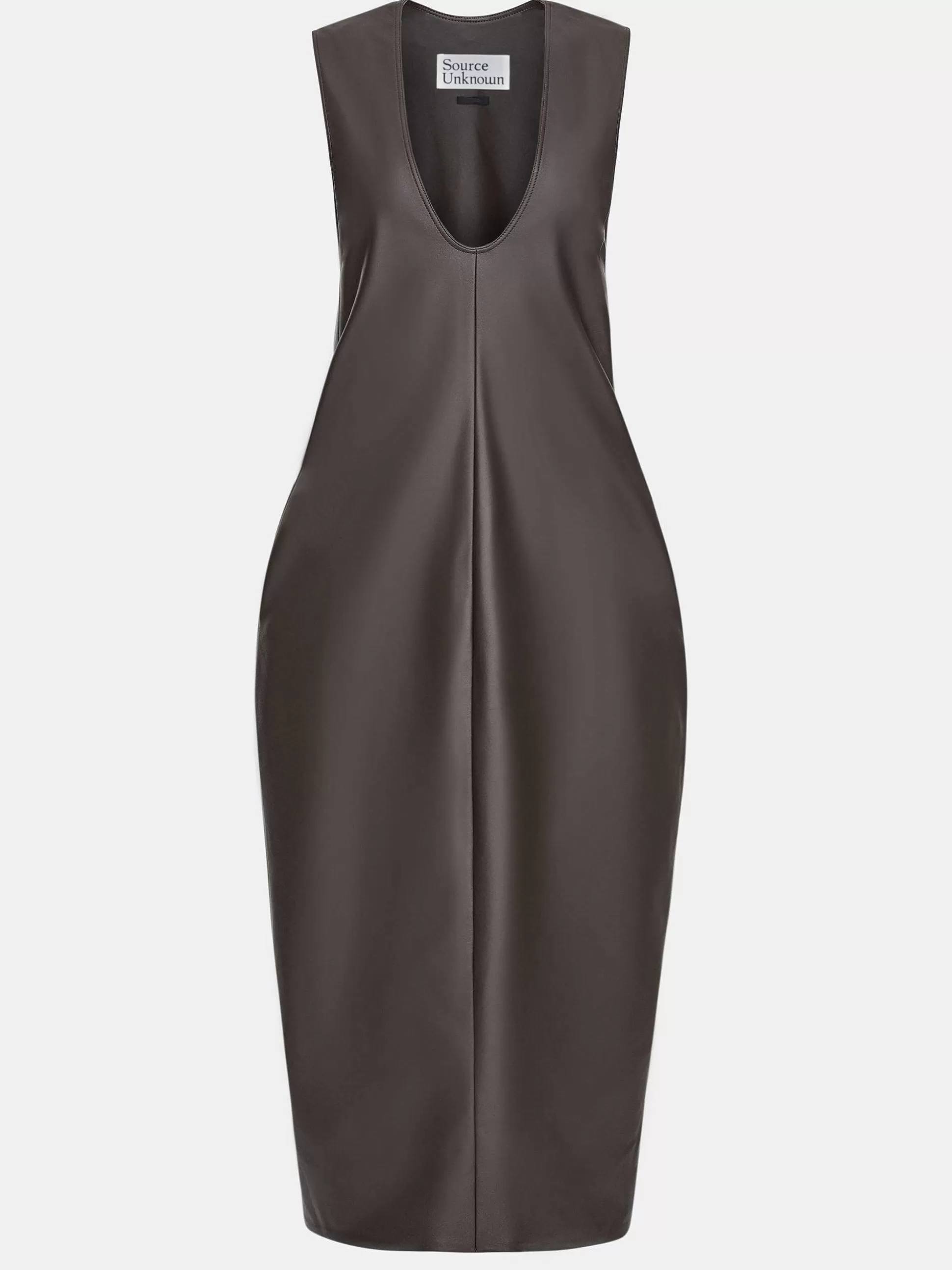 Source Unknown Robe Longue En Similicuir Adua, Chocolat Shop