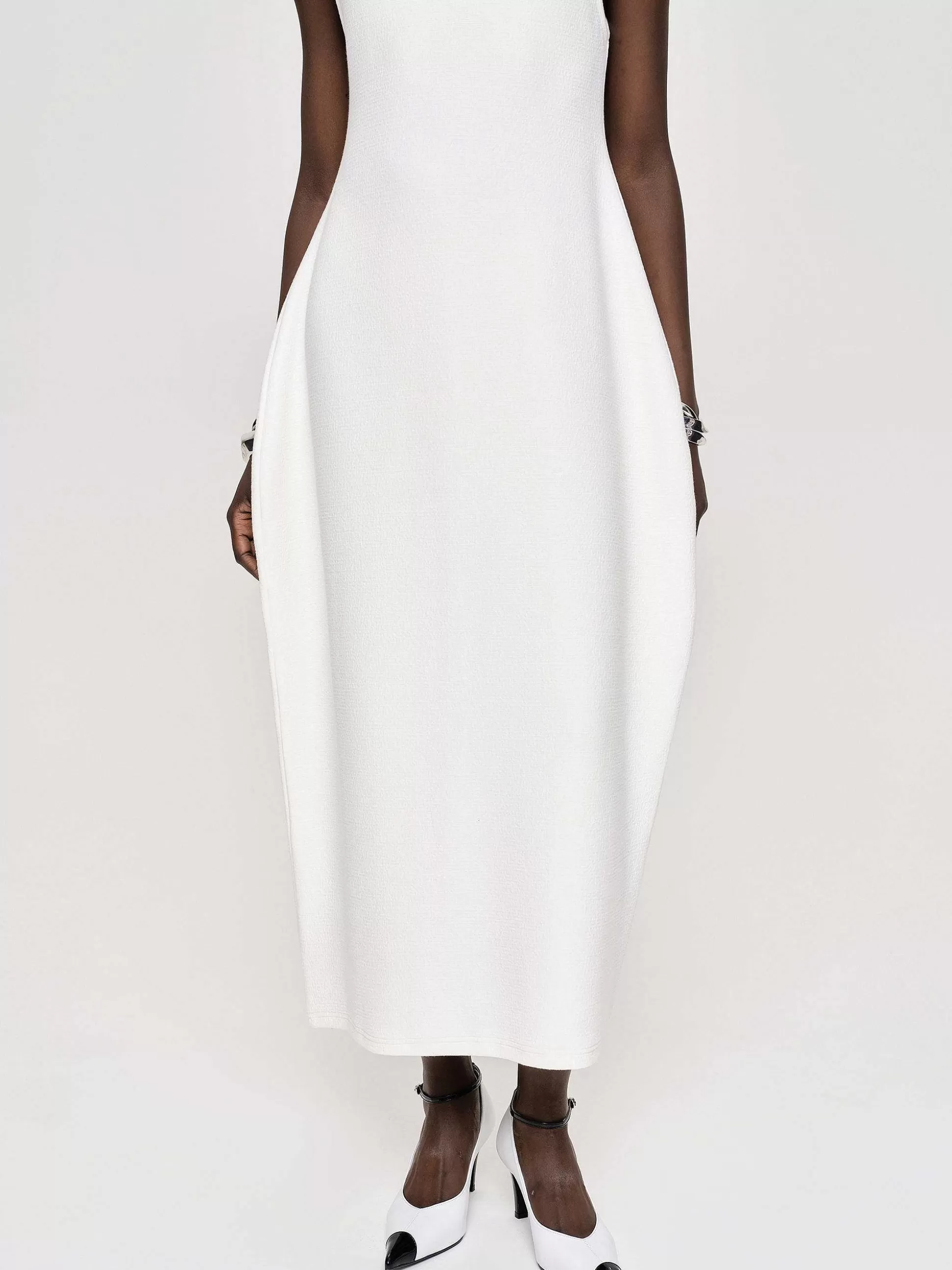 Source Unknown Robe Mi-Longue Adua Vase, Blanc Online