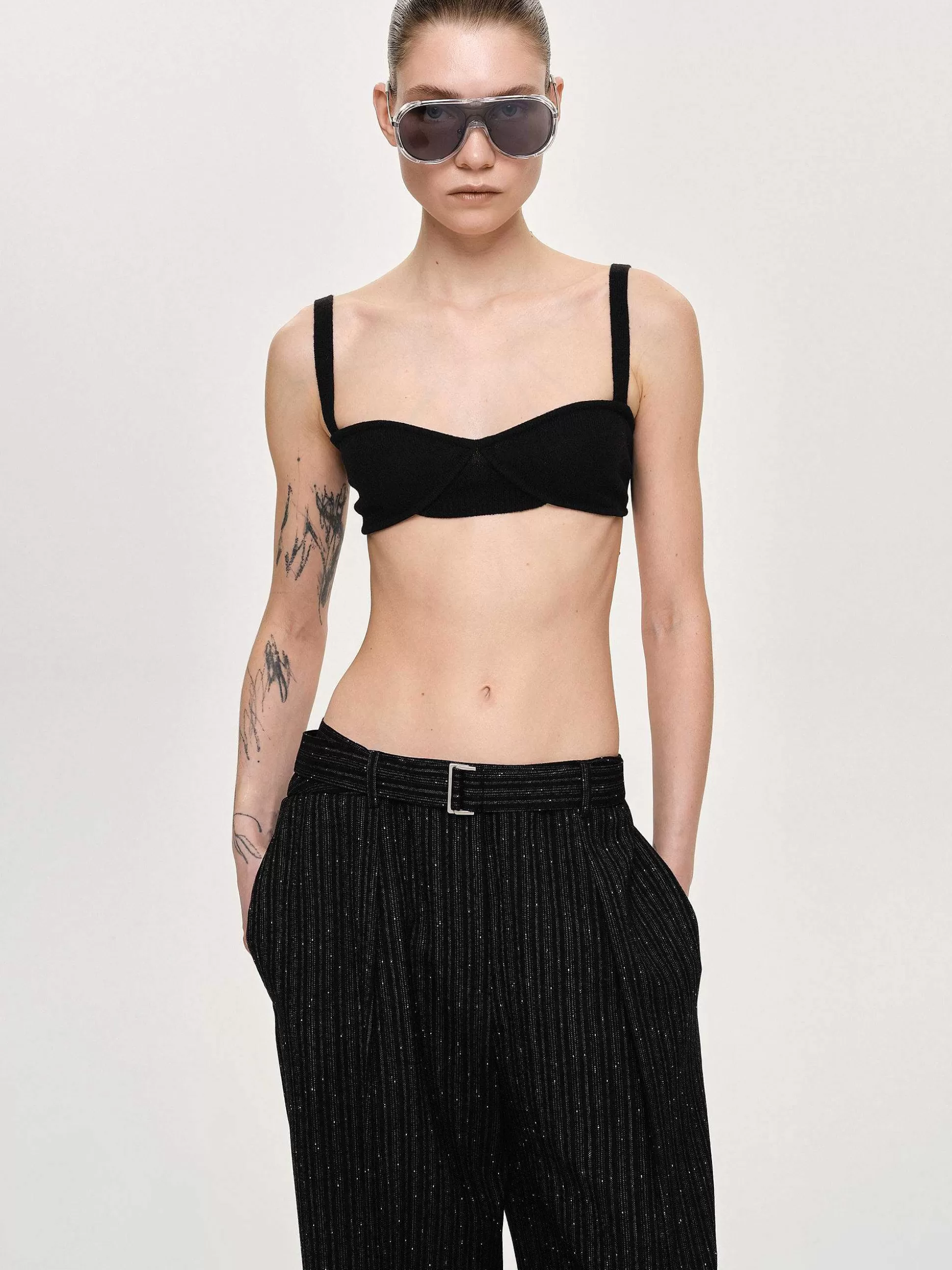 Source Unknown Soutien-Gorge En Tricot Cotele, Noir Discount