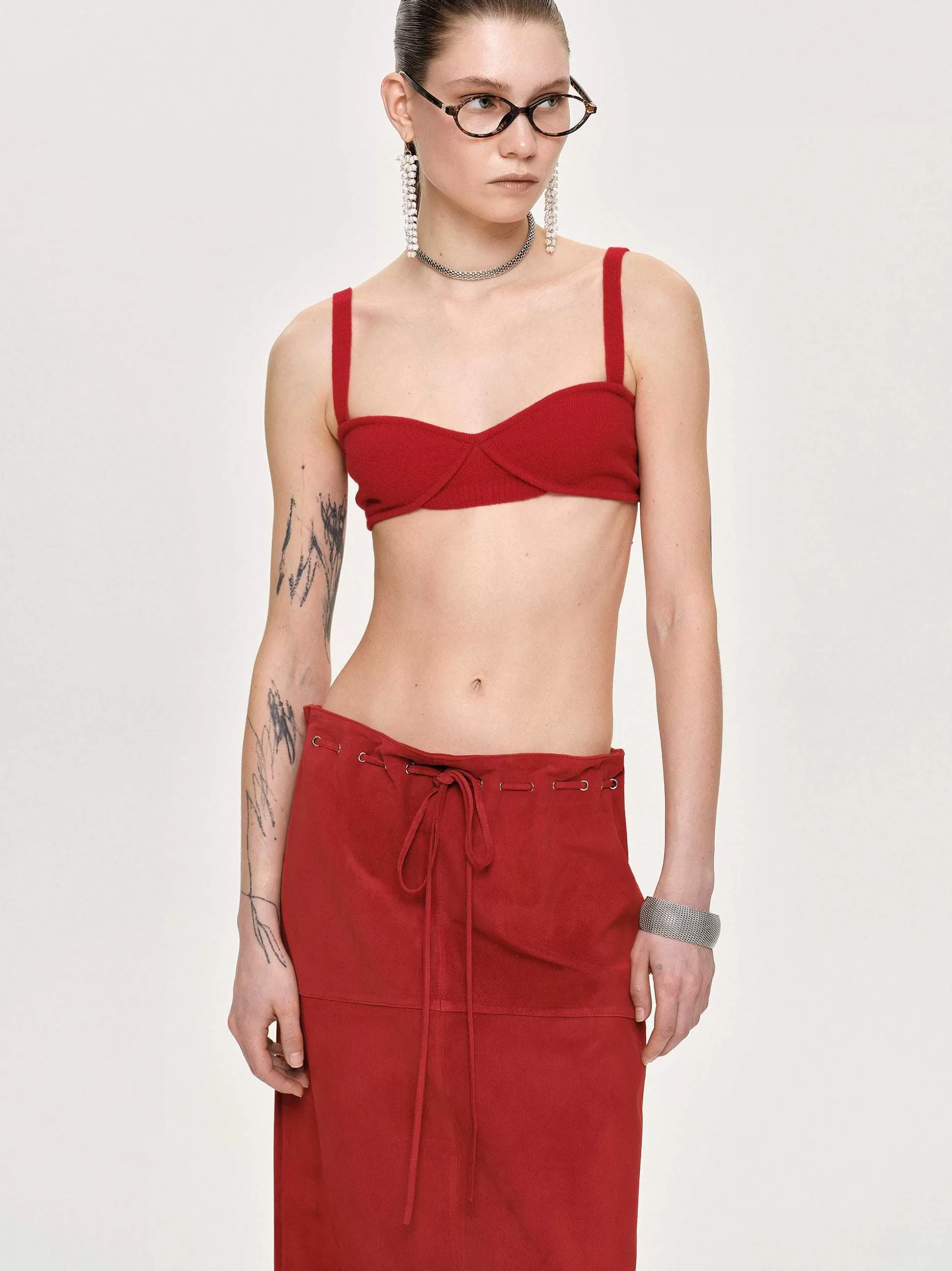 Source Unknown Soutien-Gorge En Tricot Cotele, Rouge Hot