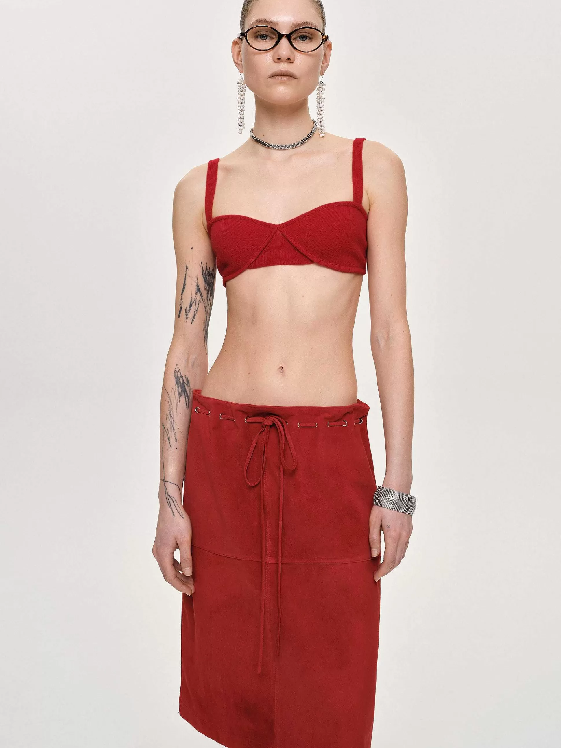 Source Unknown Soutien-Gorge En Tricot Cotele, Rouge Fashion