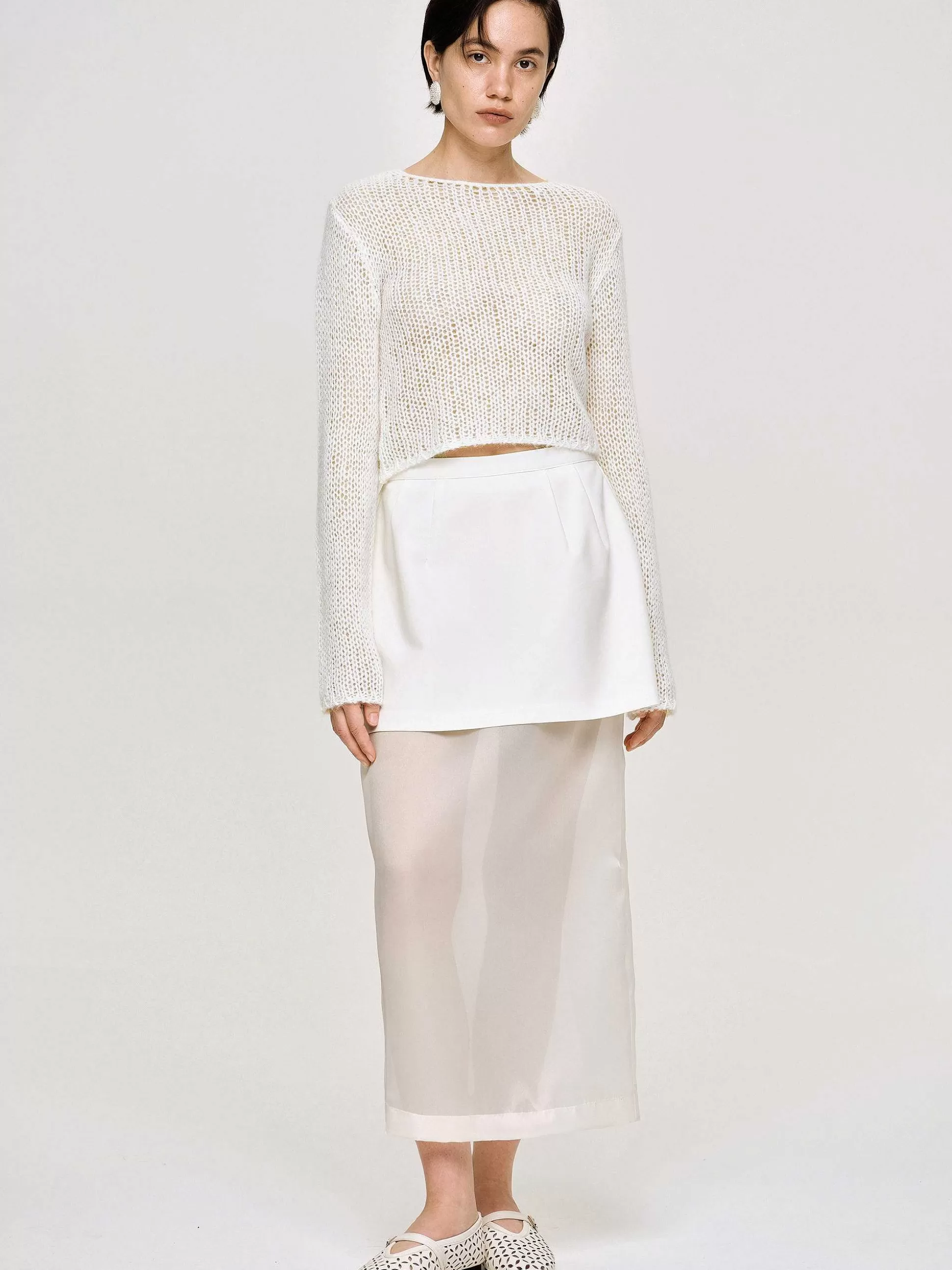 Source Unknown Tricot Semi-Transparent, Bouleau Flash Sale